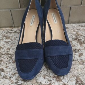 Alex Marie Navy Suede Loafers for Women
